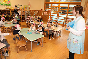 入園2日目の様子です　年少組