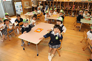入園2日目の様子です　年少組