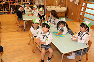 入園2日目の様子です　年少組