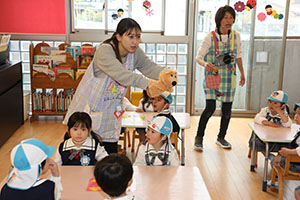 入園2日目の様子です　年少組