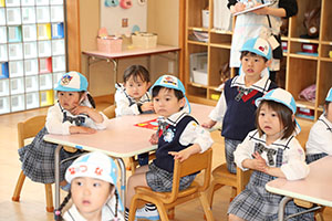 入園2日目の様子です　年少組