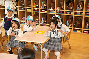 入園2日目の様子です　年少組