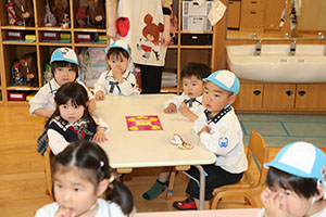 入園2日目の様子です　年少組