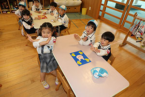 入園2日目の様子です　年少組