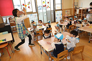 入園2日目の様子です　年少組