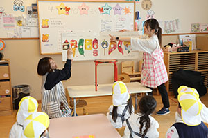 入園2日目の様子です　年少組