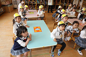 入園2日目の様子です　年少組