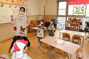 入園2日目の様子です　年少組