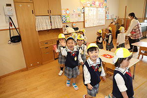 入園2日目の様子です　年少組