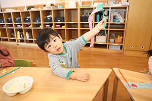 くるくるリボンの制作　あひる