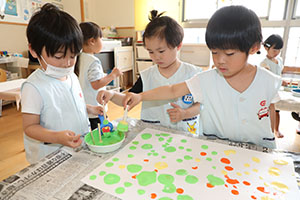 こいのぼりの制作　ひまわり
