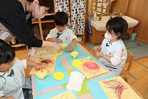 スパゲティの制作　　うさぎ・ぱんだ