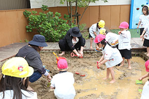 泥んこ遊び　ばら・ひまわり