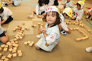 積み木で遊びました　　ぱんだ