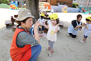シャボン玉楽しかったね　あひる・ぺんぎん