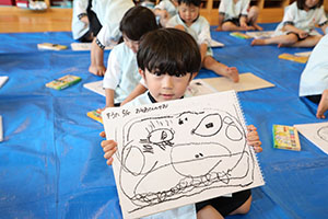 お母さんの絵の練習をしました　こあら