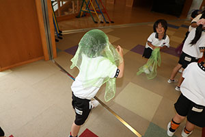 シフォンスカーフ遊び　ばら