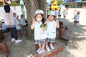砂場で遊びました　うさぎ・ことり