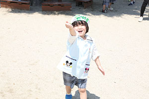 砂場で遊びました　うさぎ・ことり