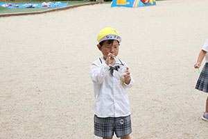 シャボン玉で遊びました　さくら・ひまわり