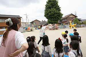 シャボン玉で遊びました　さくら・ひまわり