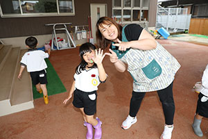 雨の日シャボン玉実験　ひまわり