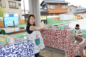 雨の日シャボン玉実験　ひまわり