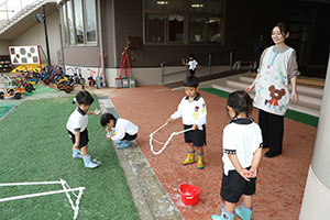 雨の日シャボン玉実験　ひまわり