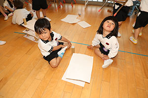 タワー作り　楽しかったね　すみれ・たんぽぽ