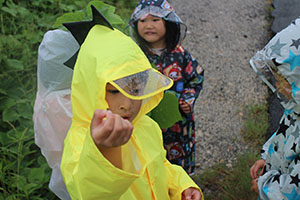 雨の日散歩にでかけました　ひまわり