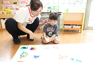 七夕の制作　ー滲み絵楽しかったねー　ぺんぎん・あひる