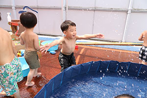 プール　楽しかったね　あひる