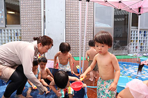 プール　楽しかったね　あひる