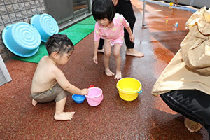 プール　楽しかったね　ひよこ