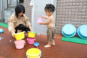 プール　楽しかったね　ひよこ
