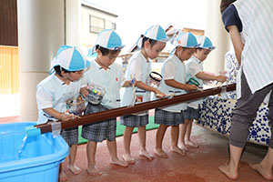 カラフル流しそうめん　楽しかったね！　こあら・ぱんだ