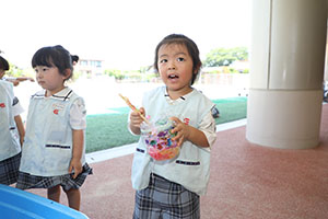 カラフル流しそうめん　楽しかったね！　こあら・ぱんだ