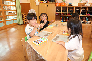はじき絵楽しかったね　ぺんぎん