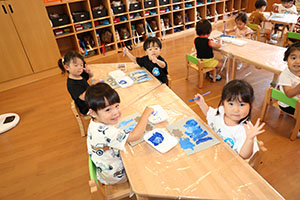 はじき絵楽しかったね　ぺんぎん