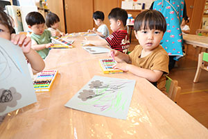 はじき絵楽しかったね　ぺんぎん