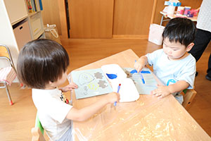はじき絵楽しかったね　ぺんぎん