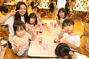 年長お泊り保育3.　みんなで朝ごはん　ー２日目－