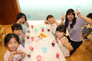 年長お泊り保育3.　みんなで朝ごはん　ー２日目－