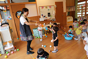 ボール遊び楽しかったね　ぺんぎん
