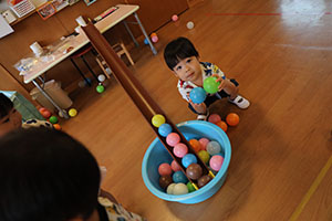 ボール遊び楽しかったね　ぺんぎん