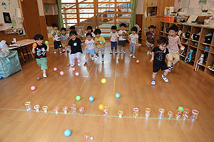 ボール遊び楽しかったね　ぺんぎん