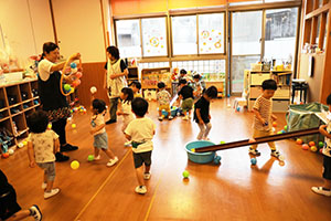 ボール遊び楽しかったね　ぺんぎん