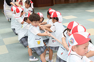 綱引き楽しかったね　年少組