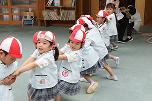 綱引き楽しかったね　年少組