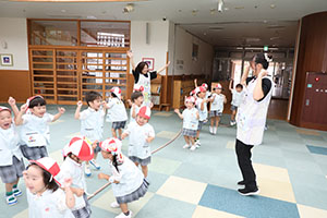 綱引き楽しかったね　年少組